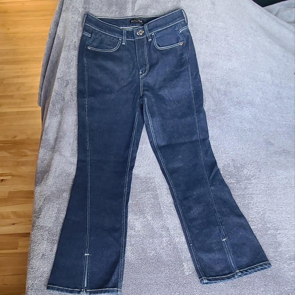 Massimo Dutti Blue Flare Wide Leg Jeans